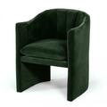 Gfancy Fixtures Velvet Modern Curvilinear Dining Chair, Dark Green GF3684178
